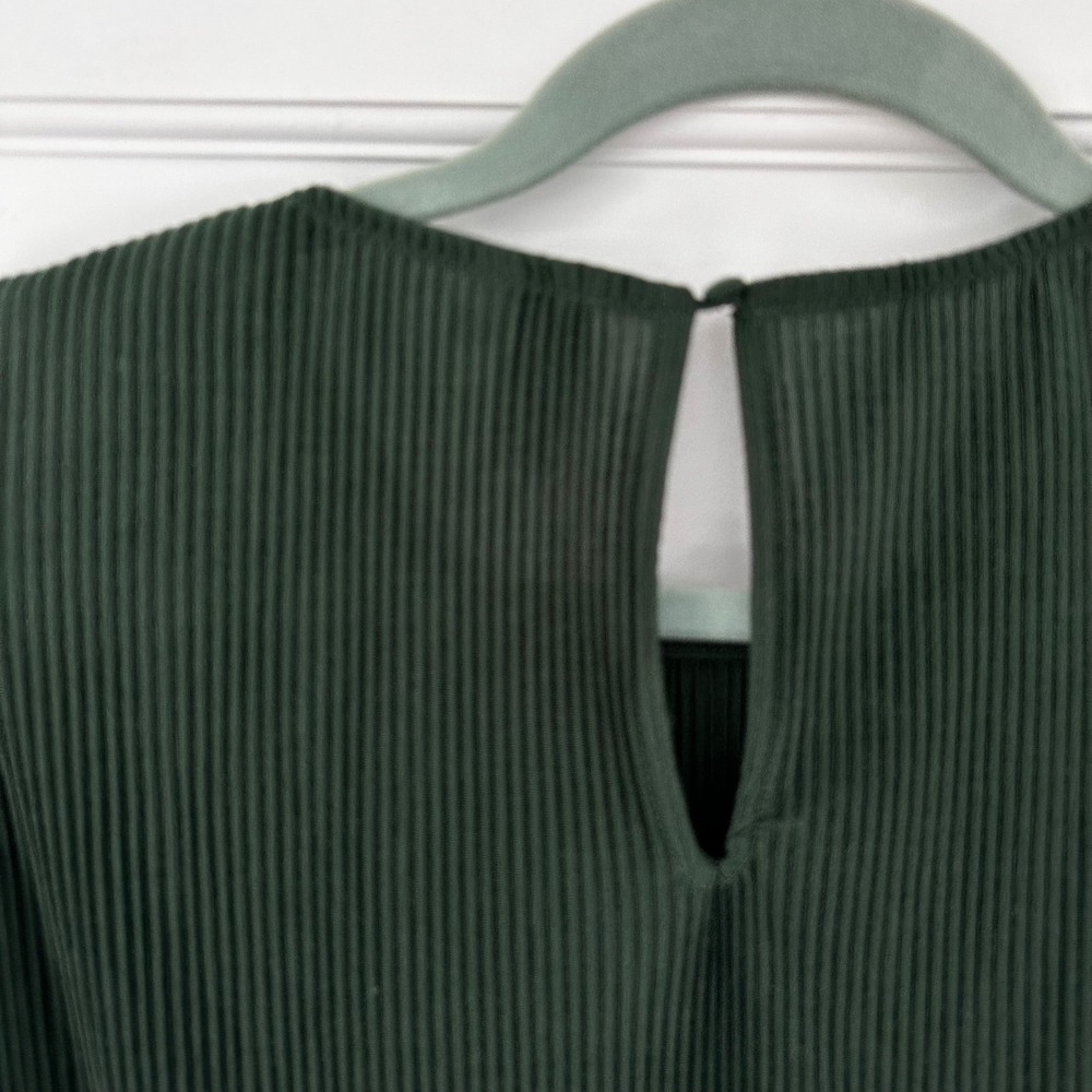 & Other Stories‎ Peplum Top Pleated Balloon Sleeve Blouse Green Size S - Picture 7 of 9